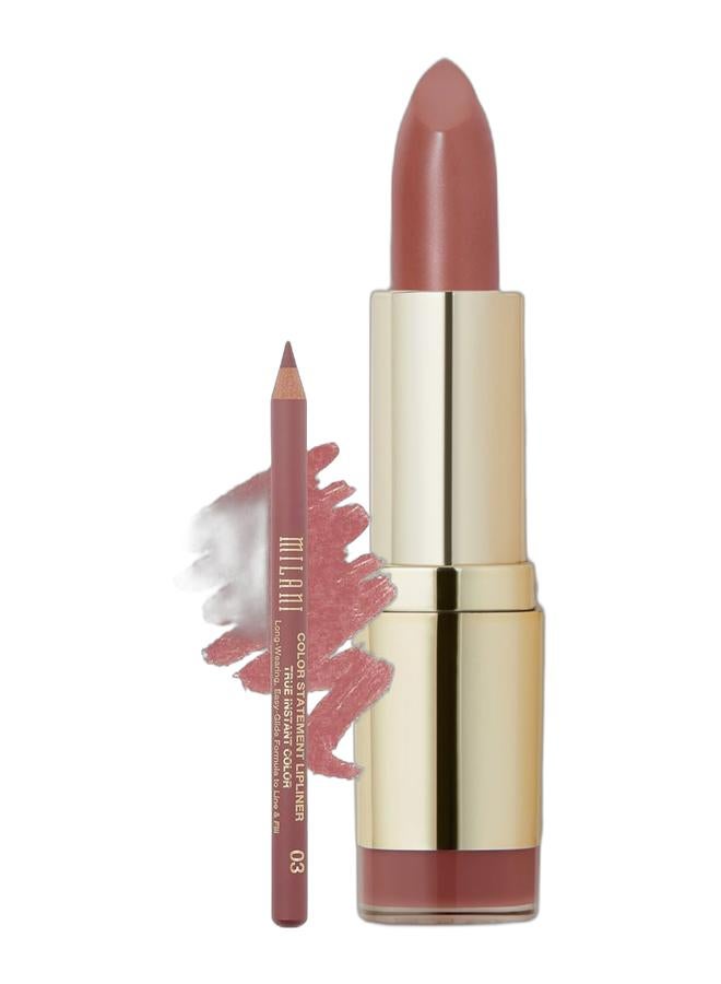 Milani Color Statement Lipliner-Nude & Color Statement Lipstick 25 Naturally Chic Bundle - Image 1