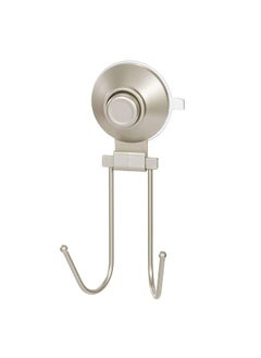 InterDesign Everett Push Lock Suction Bathroom Double Hook For Towels Loofahs And 2.43 Inch X 3.17 Inch X 6.71 Inch Satin  - Image 5