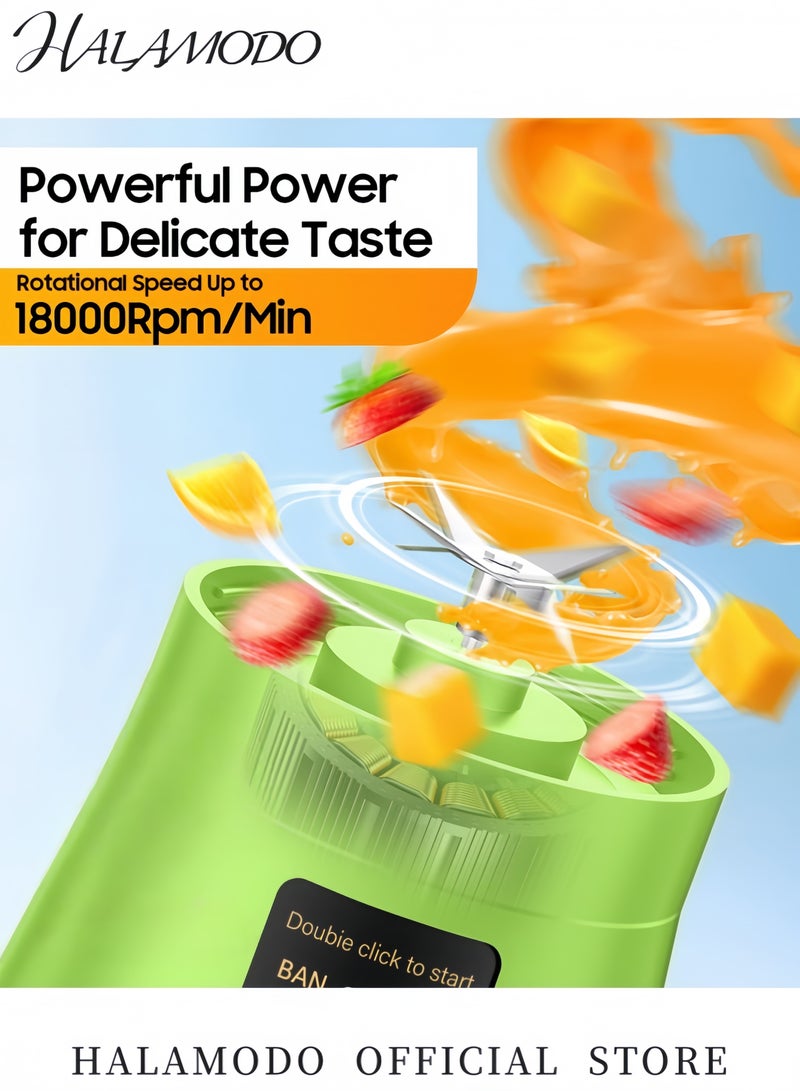 هالامودو خلاط كهربائي وكوب عصارة محمول JIPUSH-98 أخضر  - Image 3