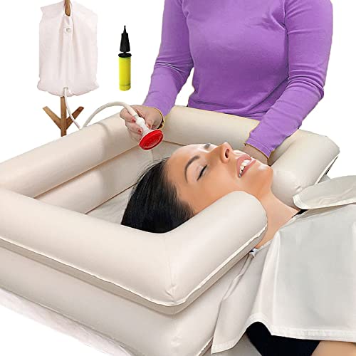 GBH-MED Bedside Inflatable Shampoo Basin Set - Bedridden Hair Washing Bowl System, Hair Shower Bed Bath Supplies for Patient, Disabled, Elderly (Set of 5) - Image 1