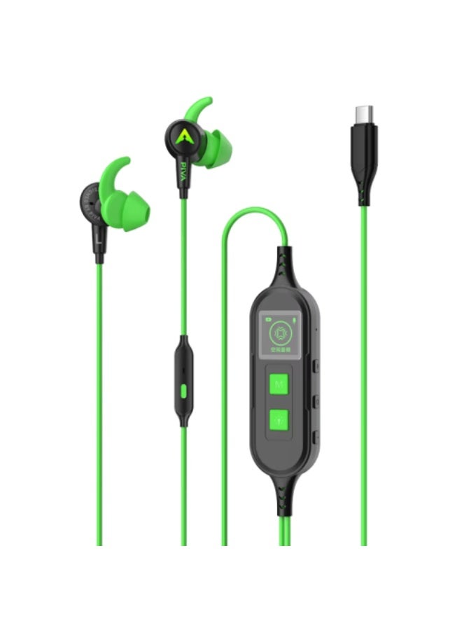 PIVA S6PRO Gaming Earphones With 27 PD Charging Port , APP Control, Built-in Sound Card, 3D Surround Sound, RGB Lighting, For iPhone, Redmagic, Samsung, Mobile, PC, PS5, PS4, Xbox Series X/s, Xbox One, Nintendo Switch - Type C Green - Image 1