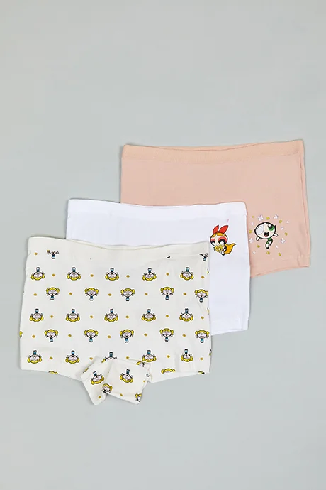 أر أند بي 3 Pack The Powerpuff Girls Print Boyshorts