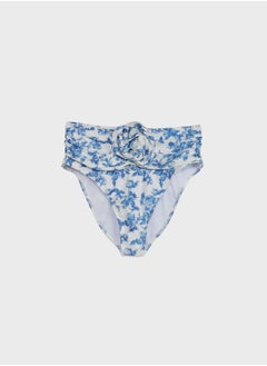 Floral Swim Ruched High Waist Bottom
