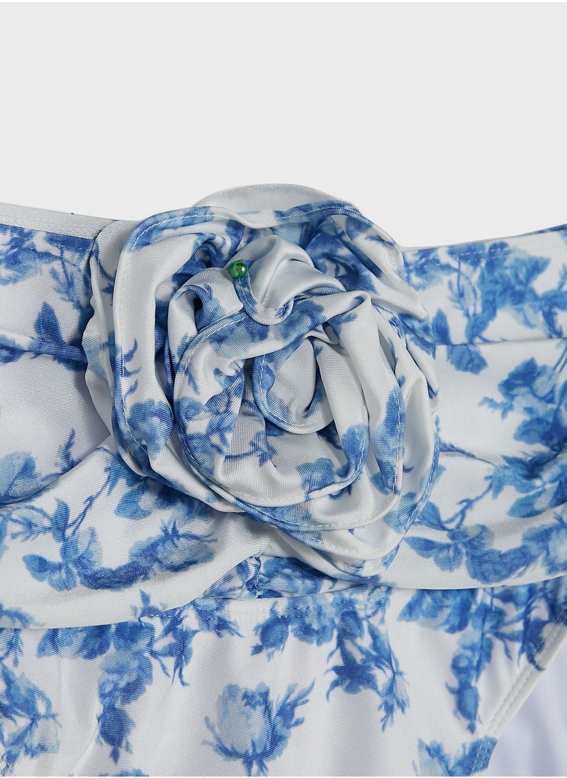In The Style Curve - Floral Swim Ruched High Waist Bottom - Image 1