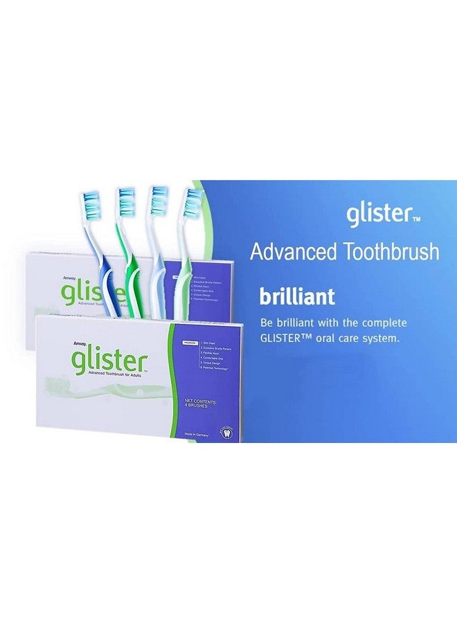 جليستر فرشاة أسنان جليستر أدفانسد اليدوية للبالغين (متعددة الألوان، عبوة من 4 فرش) - Image 1