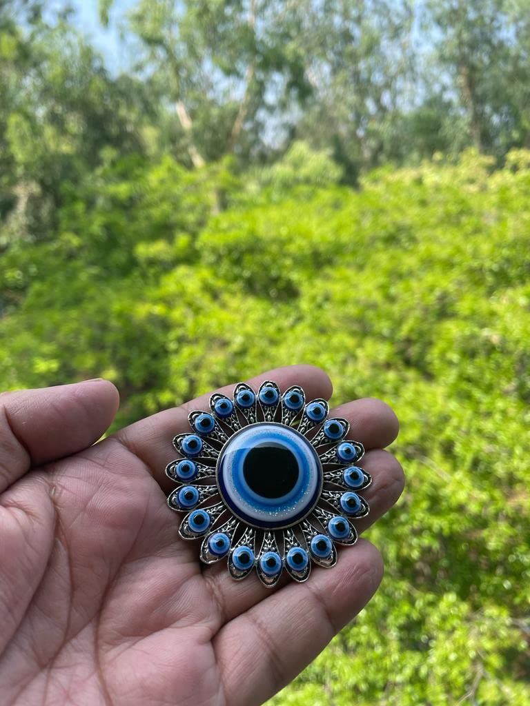 BLUE BEADS Home & Decor Magnets Multi Design Turkish Round Evil Eye Fridge Magnet Refrigerator Sticker Good Luck & Protection Unique Items Home and Office Decorative Car Accessories (Sun Design) - Image 5