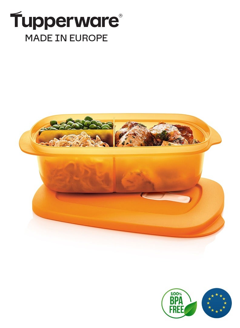 توبروير علبة طعام للمايكرويف متقسمة 1 لتر من تابروير -برتقالي - Image 3
