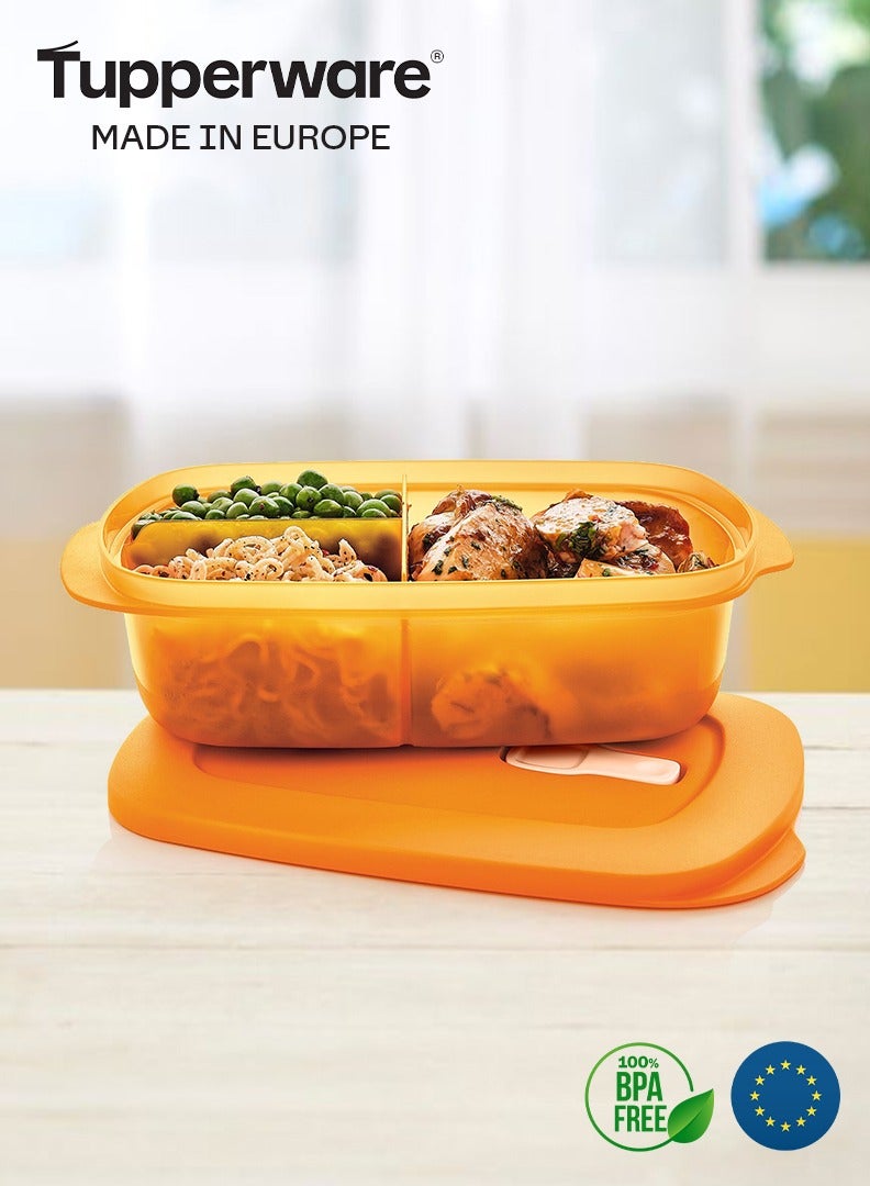 توبروير علبة طعام للمايكرويف متقسمة 1 لتر من تابروير -برتقالي - Image 4