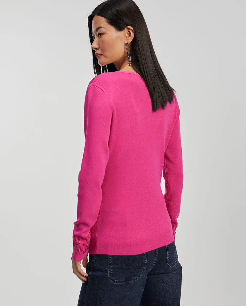 Lola Casademunt Knit sweater embellished with rhinestones