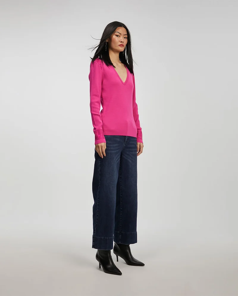 Lola Casademunt Knit sweater embellished with rhinestones