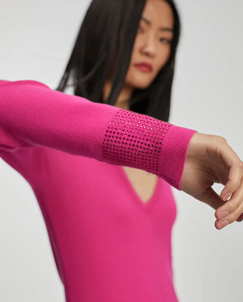 Lola Casademunt Knit sweater embellished with rhinestones