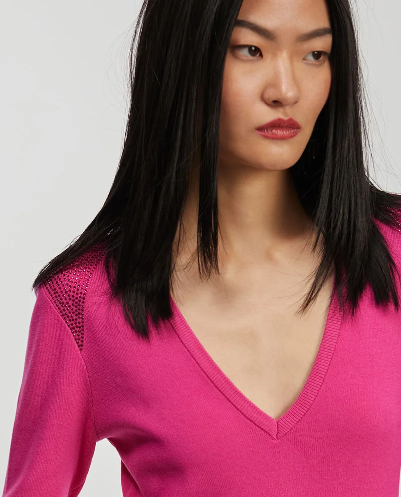 Lola Casademunt Knit sweater embellished with rhinestones