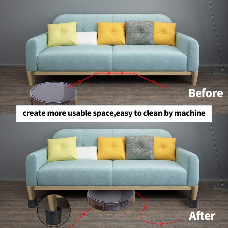 Steel Furniture Risers 2 Inch Height Set Of 4 Square - Heavy Duty Self-Adhesive Bed Chair Table Lift For Home Use - Image 4