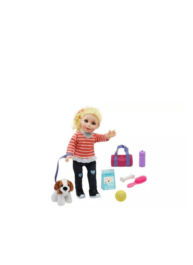 Baby Maziuna Baby Maziuna Style Girls Dog Walker 18inch 