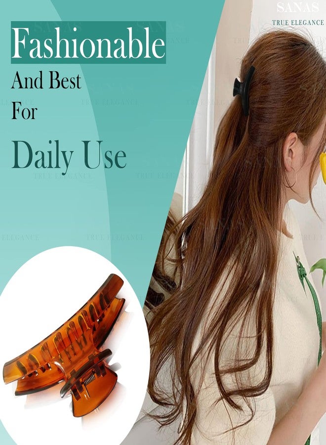 Sanas Hair Accessories For Women Stylish (4Pcs) Hair Clips For Women Clutcher For Hair Juda Clips Hair Accessories For Girls Korean Hair Claw Clips Butterfly Clip (4Pcs) (Black & Brown) - Image 5