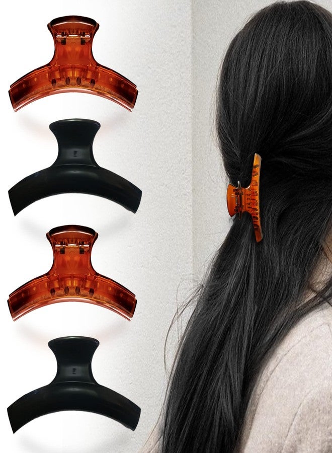 Sanas Hair Accessories For Women Stylish (4Pcs) Hair Clips For Women Clutcher For Hair Juda Clips Hair Accessories For Girls Korean Hair Claw Clips Butterfly Clip (4Pcs) (Black & Brown) - Image 1