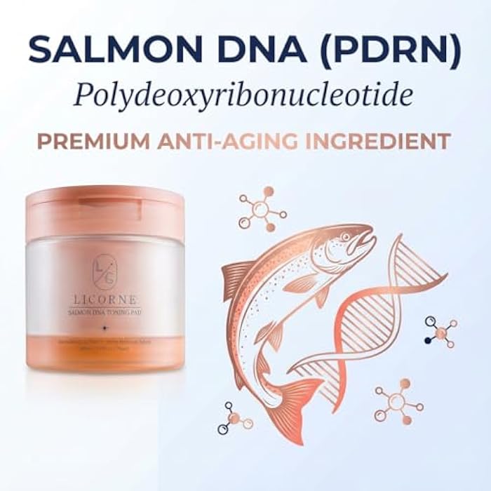 Licorne Salmon DNA Toning Pad 7.77 fl.oz 70 Korean Skincare Facial Cleansing Toner Pads | PDRN Exfoliating Pads | Moisturizing Hydrating Face Toner | for All Skin Types - Image 2