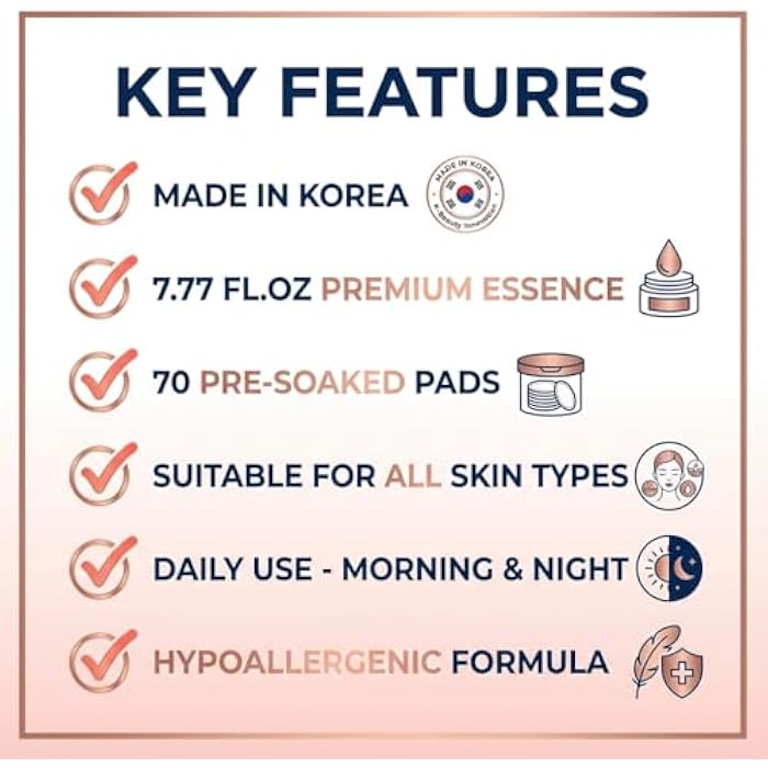 Licorne Salmon DNA Toning Pad 7.77 fl.oz 70 Korean Skincare Facial Cleansing Toner Pads | PDRN Exfoliating Pads | Moisturizing Hydrating Face Toner | for All Skin Types - Image 5