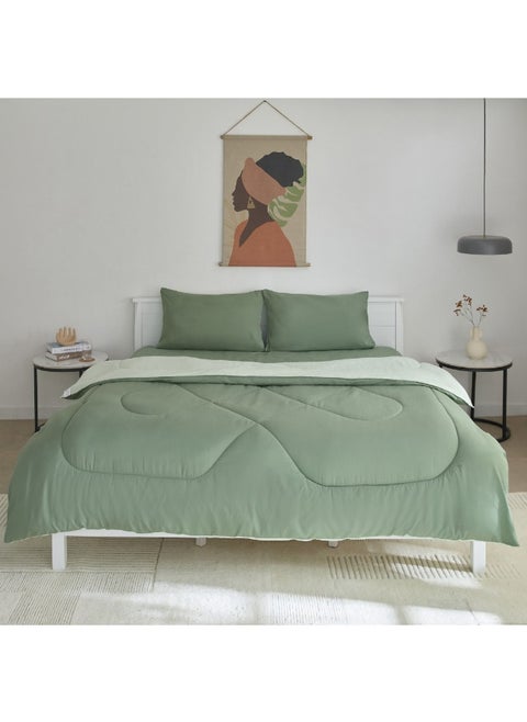Derby 3-Piece Reversible Microfiber Queen Comforter Set 230 X 200 Cm