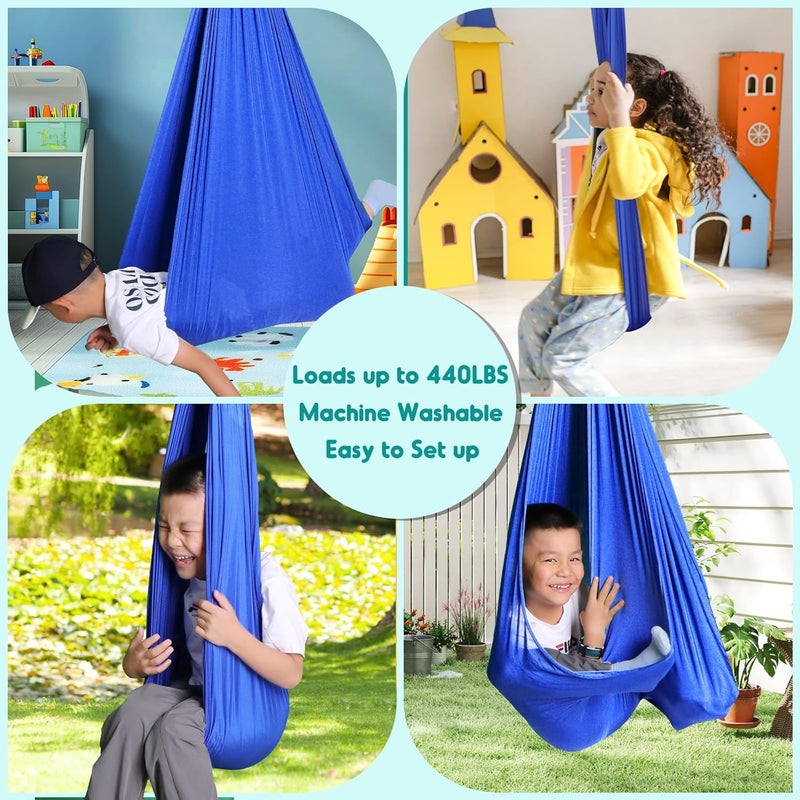 Chihee Sensory Swing Therapy Hammock Indoor Outdoor for Kids, Hardware Included, Soft Breathable Nylon Cuddle Joy Hammock for Child Adult with Autism, ADHD, Aspergers, Sensory Integration - Image 4