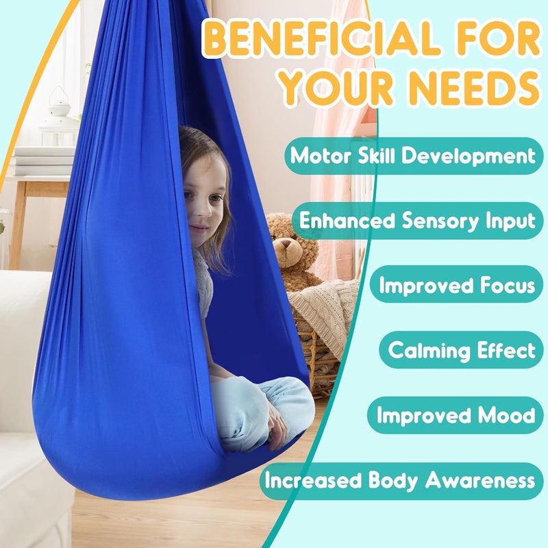 Chihee Sensory Swing Therapy Hammock Indoor Outdoor for Kids, Hardware Included, Soft Breathable Nylon Cuddle Joy Hammock for Child Adult with Autism, ADHD, Aspergers, Sensory Integration - Image 5
