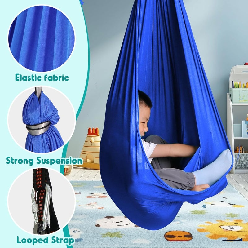 Chihee Sensory Swing Therapy Hammock Indoor Outdoor for Kids, Hardware Included, Soft Breathable Nylon Cuddle Joy Hammock for Child Adult with Autism, ADHD, Aspergers, Sensory Integration - Image 3