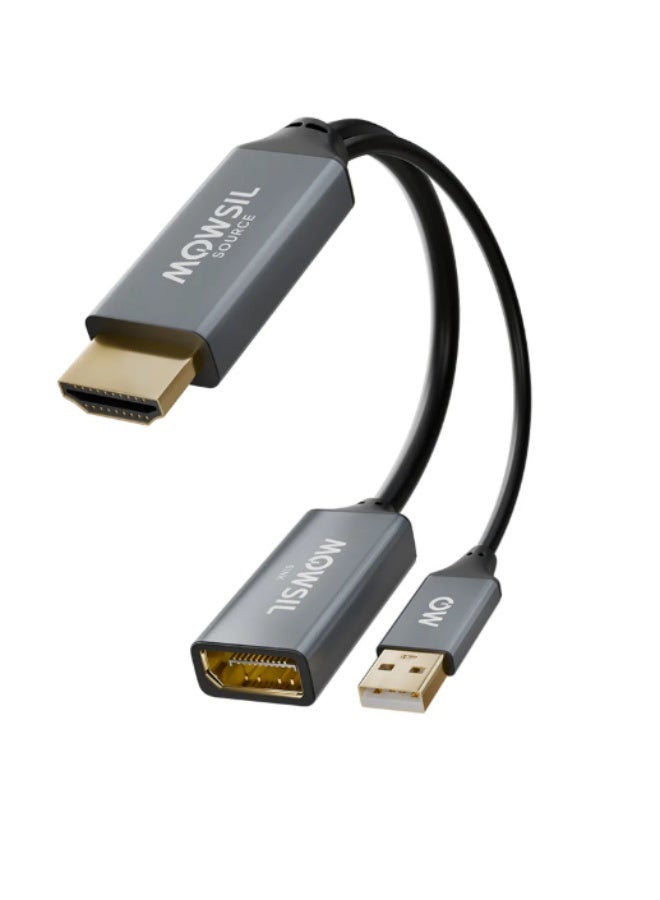 MOWSIL محول Mowsil من HDMI إلى DisplayPort مع طاقة USB - Image 1