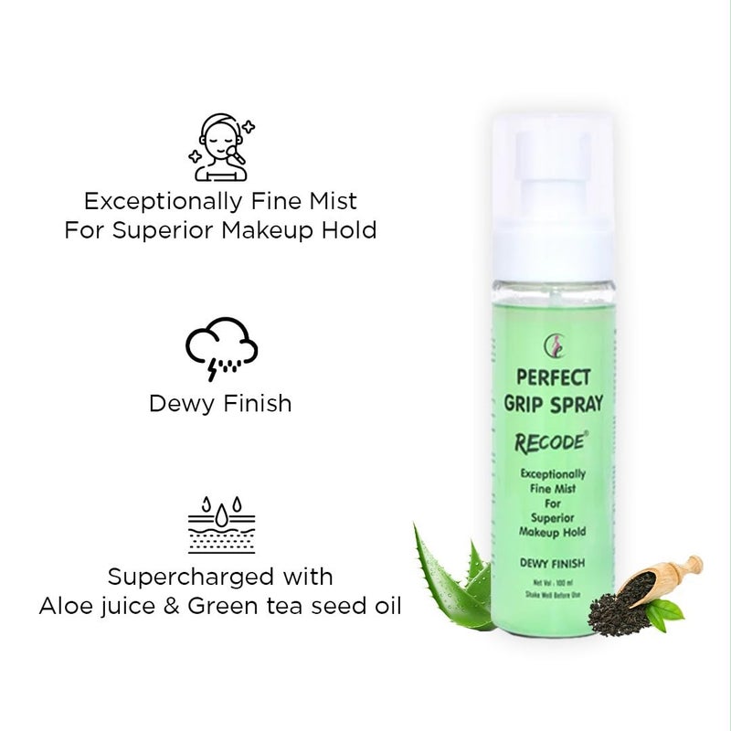 Recode Perfect Grip Spray Makeup Fixer 100 MlDewy FinishVitamin E EnrichedLong LastingKeeps Makeup IntactHydrates Soothes  Refreshes Skin - Image 3