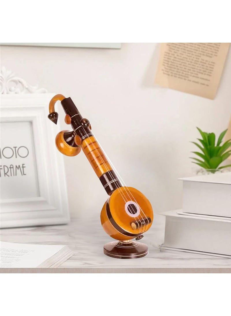 LittleLoot LittleLoot Handcrafted Wooden Veena Miniature Traditional Veena Musical Instrument Original Design Decorative Showpiece for Home Office Perfect Gift for Music Lovers EcoFriendly Craft  - Image 5