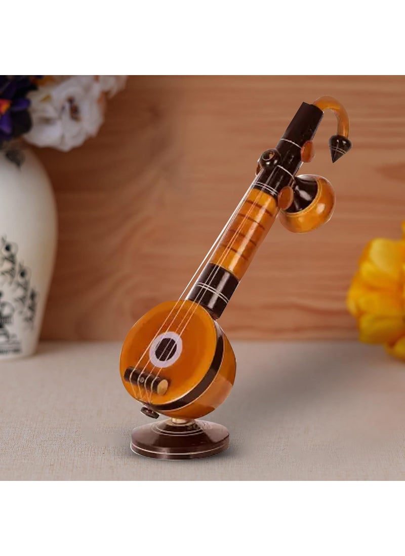 LittleLoot LittleLoot Handcrafted Wooden Veena Miniature Traditional Veena Musical Instrument Original Design Decorative Showpiece for Home Office Perfect Gift for Music Lovers EcoFriendly Craft  - Image 4