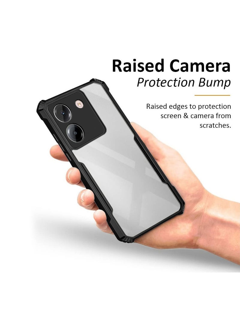 Wtech Xiaomi Poco M7 Pro 5G 2024 Hybrid TPU Silicone with Raised Armour Bumpers Slim Case Cover - Black - Image 3