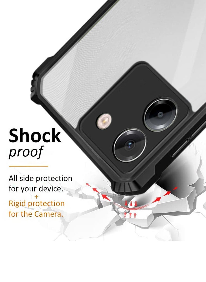 Wtech Xiaomi Poco M7 Pro 5G 2024 Hybrid TPU Silicone with Raised Armour Bumpers Slim Case Cover - Black - Image 4