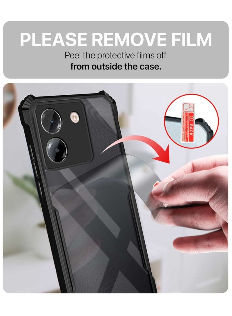 Wtech Xiaomi Poco M7 Pro 5G 2024 Hybrid TPU Silicone with Raised Armour Bumpers Slim Case Cover - Black - Image 5