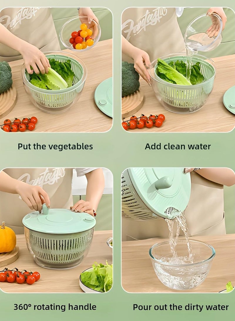 Relex Large Salad Spinner and Slicer, Grater with Container and Lid & Kitchen Gadget set, Vegetable Dryer Grater, with Large Mixing Bowl, with Slicer and Shredder - Image 5