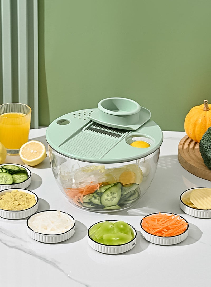 Relex Large Salad Spinner and Slicer, Grater with Container and Lid & Kitchen Gadget set, Vegetable Dryer Grater, with Large Mixing Bowl, with Slicer and Shredder - Image 1