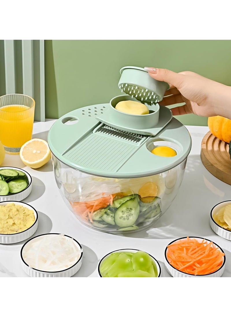 Relex Large Salad Spinner and Slicer, Grater with Container and Lid & Kitchen Gadget set, Vegetable Dryer Grater, with Large Mixing Bowl, with Slicer and Shredder - Image 2