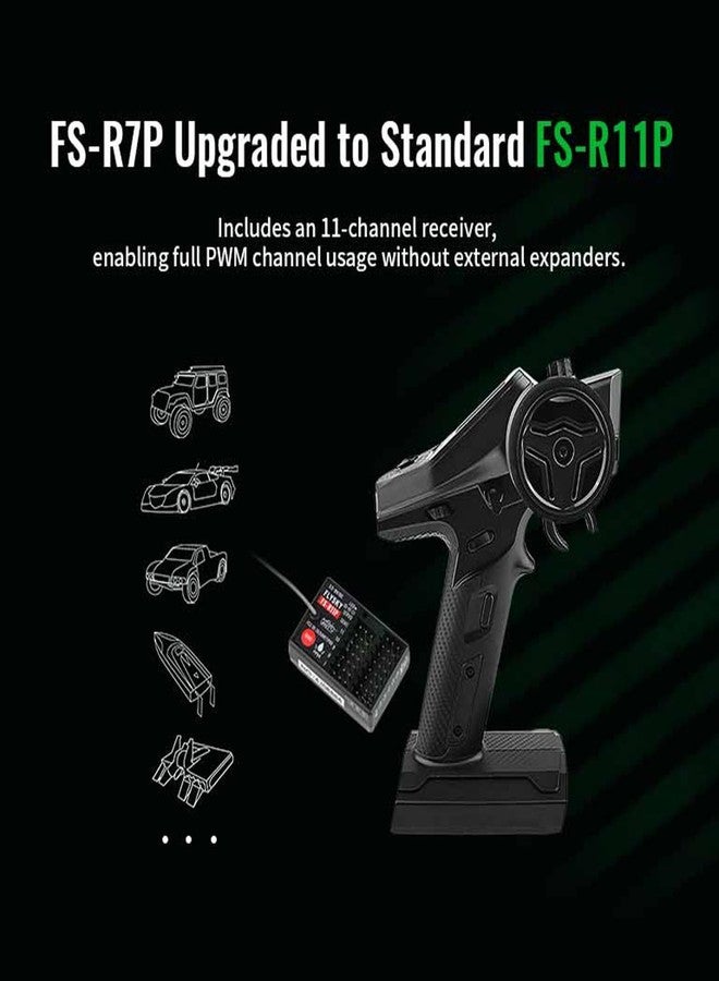 GoolRC Flysky FS-G7P+ RC Transmitter and FS-R11P Receiver, 2.4GHz 10 Channels ANT Protocol Remote Controller with LCD Display for RC Car Boat - Image 5