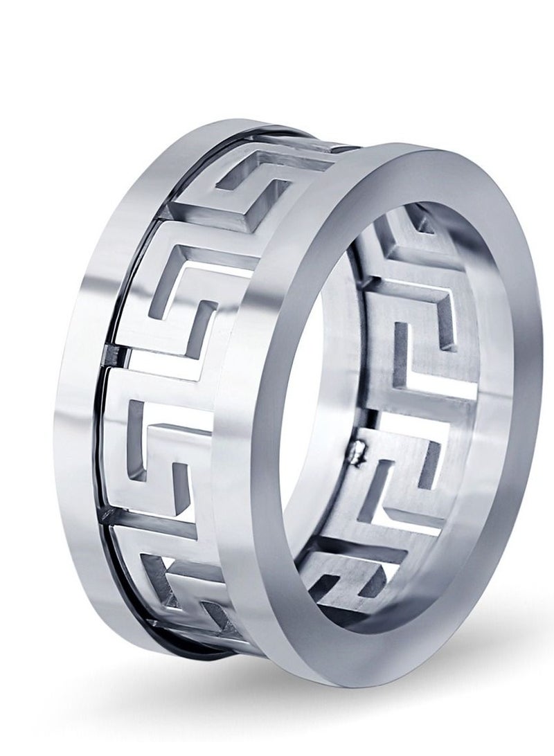 Loquat Stainless Steel Solid Polished Signet Ring