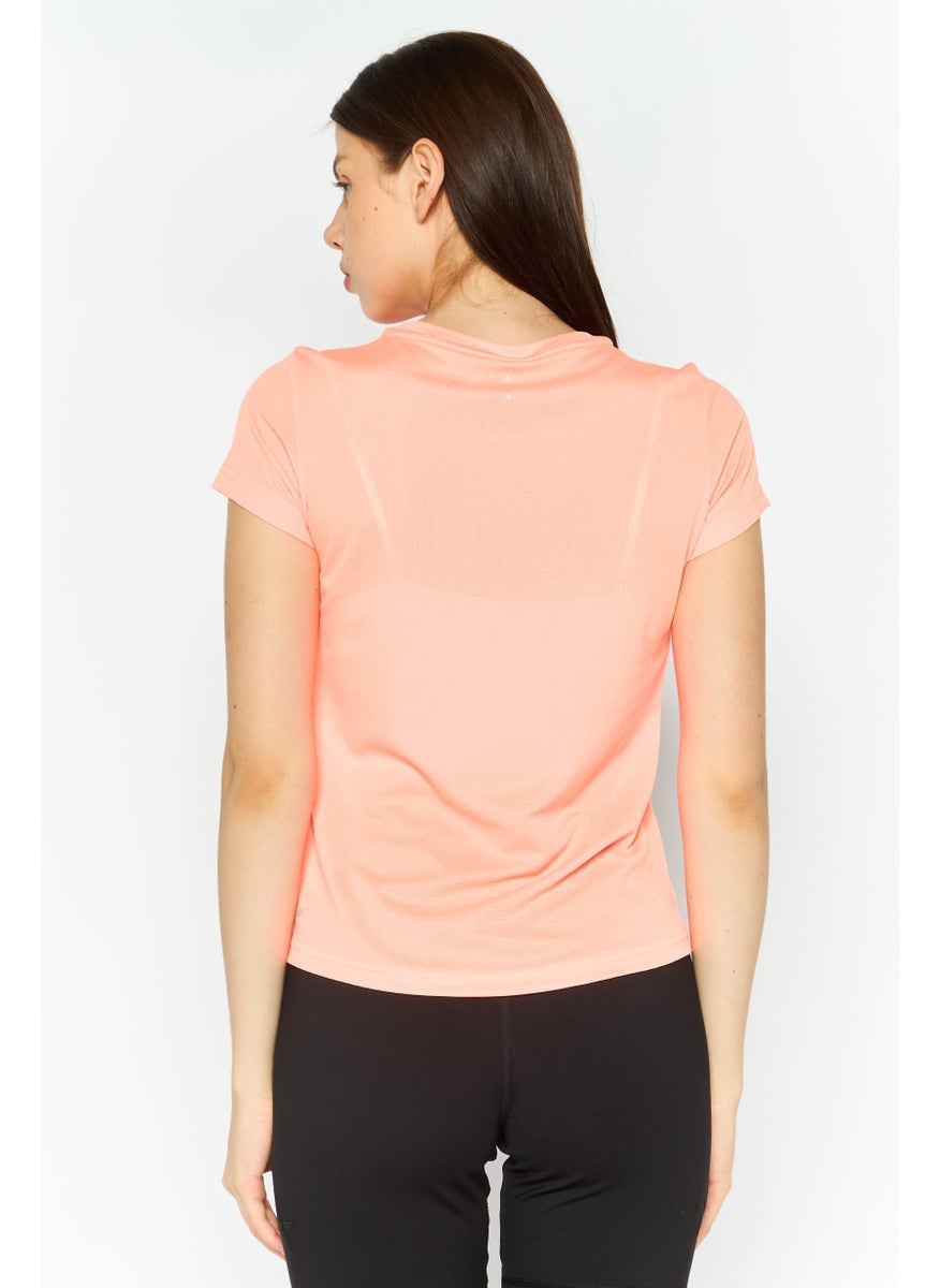 PUMA Women Sportswear Fit Short Sleeve Running T-Shirts, Neon Orange  - Image 2