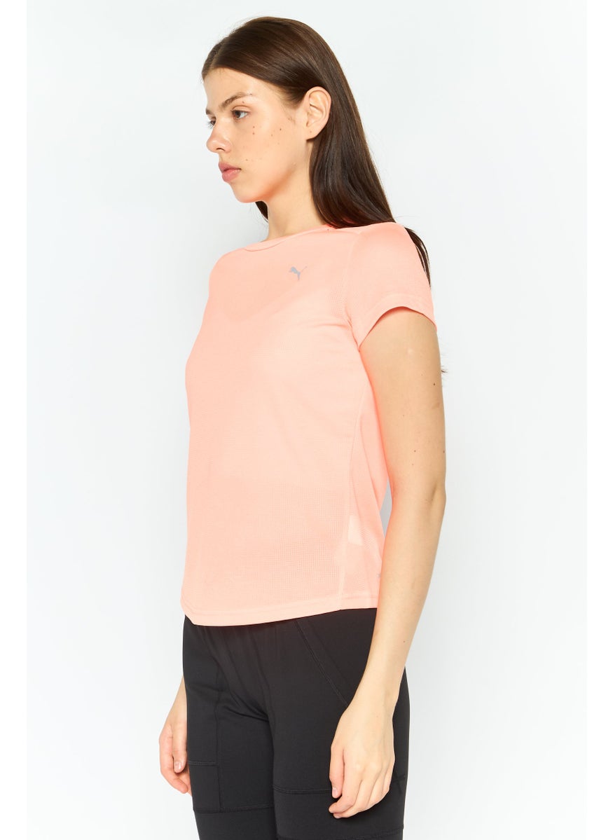 PUMA Women Sportswear Fit Short Sleeve Running T-Shirts, Neon Orange  - Image 3