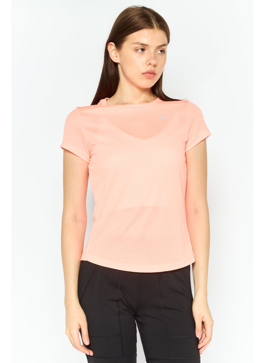 PUMA Women Sportswear Fit Short Sleeve Running T-Shirts, Neon Orange  - Image 1