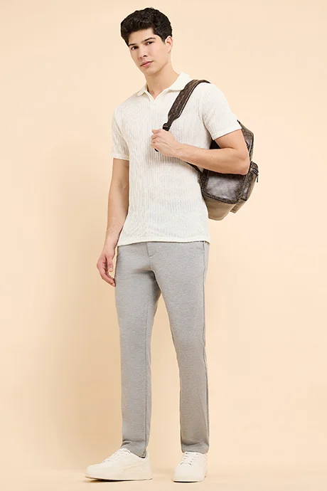 R&B Knitted Polo T-Shirt with Short Sleeves