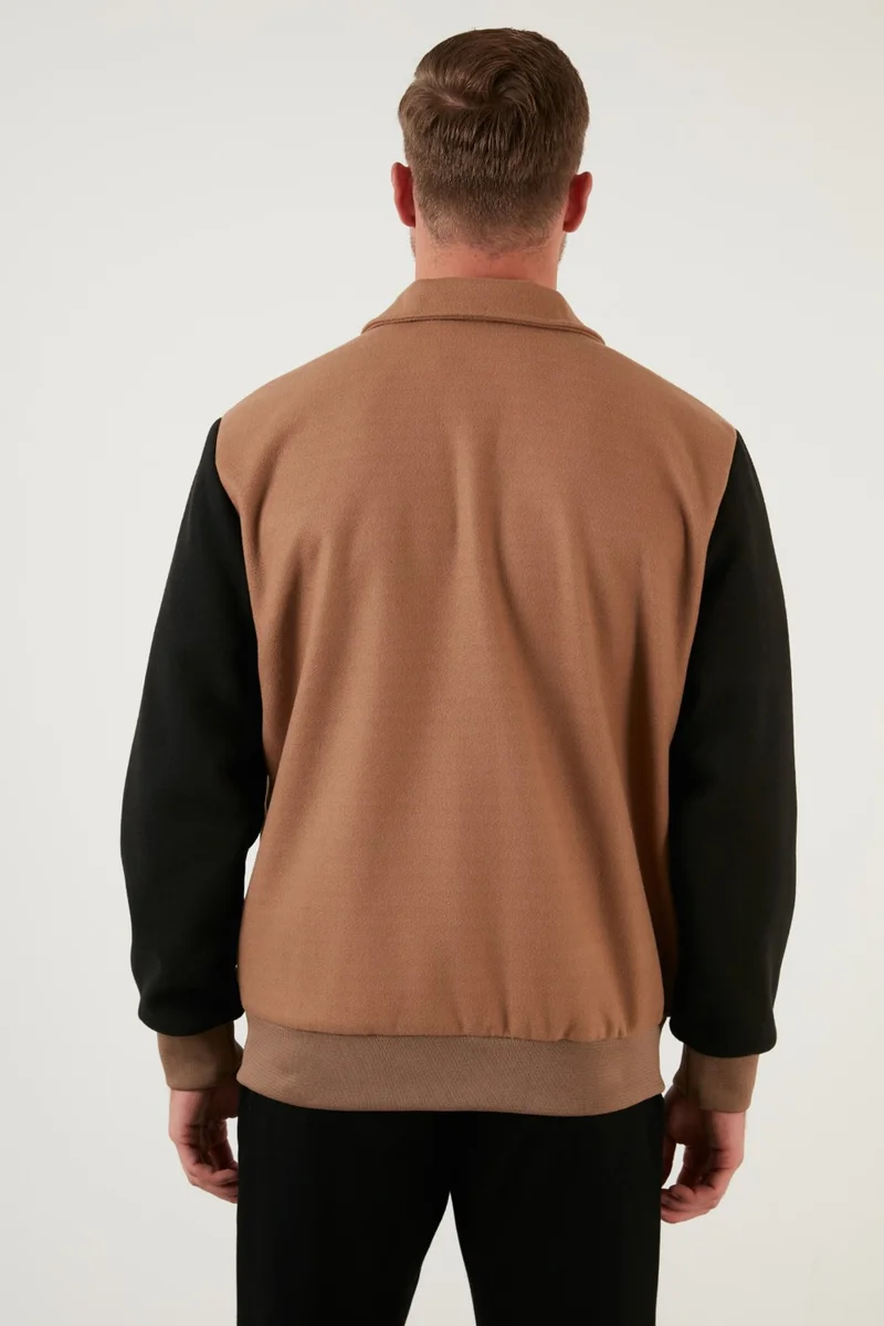 بوراتي Emblem Zippered Regular Fit Bomber Coat Men's Coat 5715896