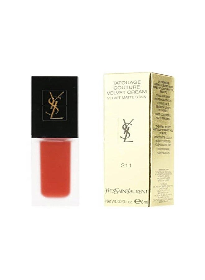 Yves Saint Laurent Tatouage Couture Velvet Cream Liquid - 211 Chili Incitement for Women - 0.2 oz Lipstick