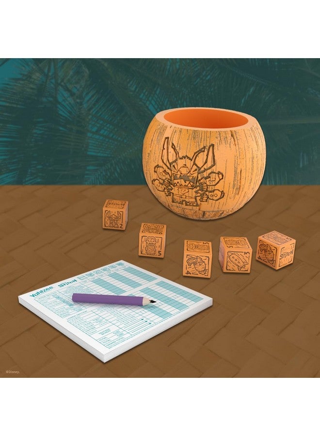 USAopoly USAOPOLY YAHTZEE: Disney Stitch, Collectible Tiki Style Dice Cup, Classic Dice Game Based on Disney’s Lilo & Stitch, Great for Family Night, Officially Licensed Disney Game & Merchandise - Image 2