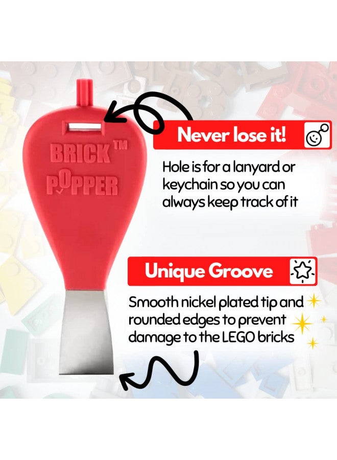 Brick Popper - World's Fastest Brick Separator Tool - Efficient Brick Remover for Kids and Adults - Perfect for Ages 6 and Up - Essential Brick Tool (Red) - Image 2