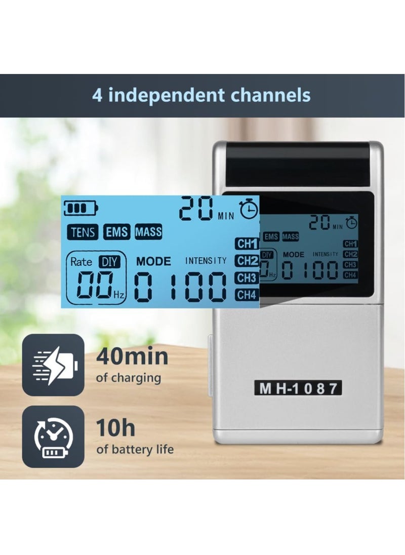 KADIP Rechargeable Tens Unit Muscle Stimulator, 48 Modes EMS TENS Machine with 8 TENS Pads, Meridian Massage Instrument, Pain Relief for Back Neck and Shoulders, Muscle Relaxer, Stim Machine, Electrotherapy  - Image 4