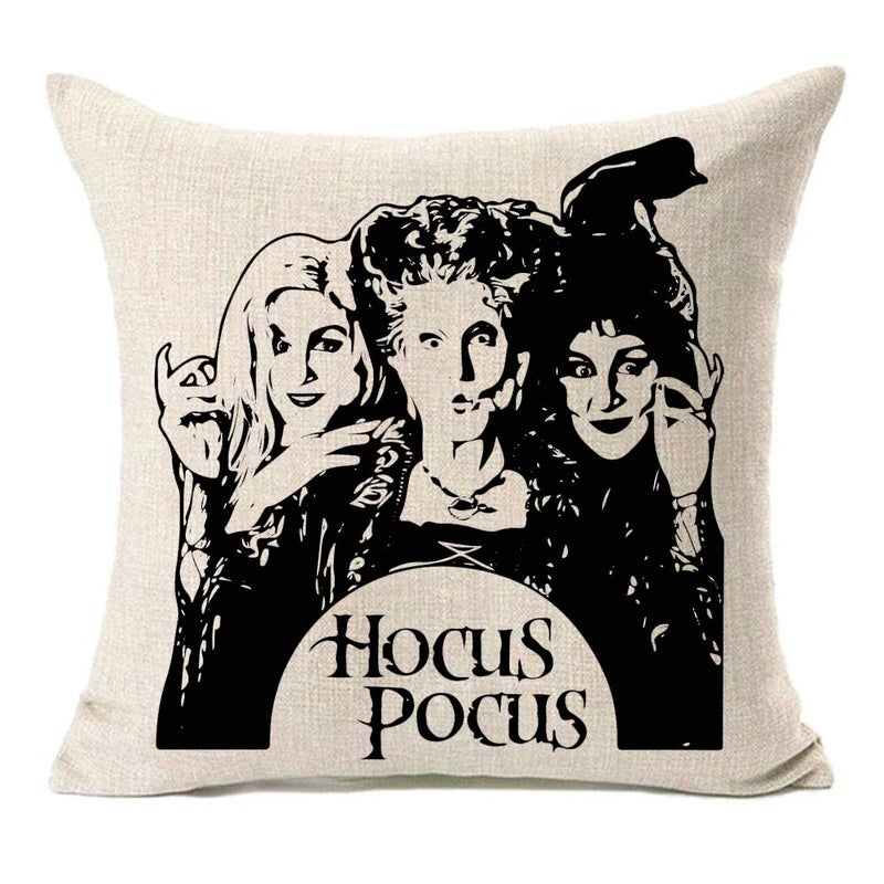 MFGNEH MFGNEH Hocus Pocus Farmhouse Halloween Pillow Covers 20x20 Inch Halloween Decorations Sanderson Sisters Throw Pillow Case Cushion Cover for Sofa Halloween Decor 