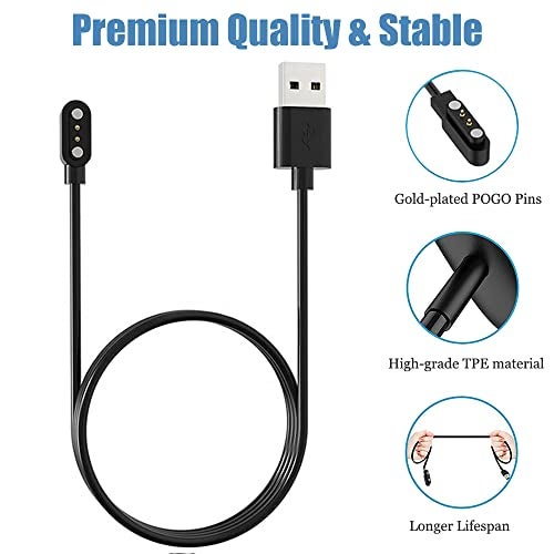 EXMRAT Charger for VeryFitPro Fitpolo Tozo Smartwatch, Magnetic Charging Cable Cord for YAMAY Willful SW021 SW025 Letsfit ID205L ID205U ID205S Wyze 44mm 47mm (2-Pack, 3.3ft/100cm) - Image 3