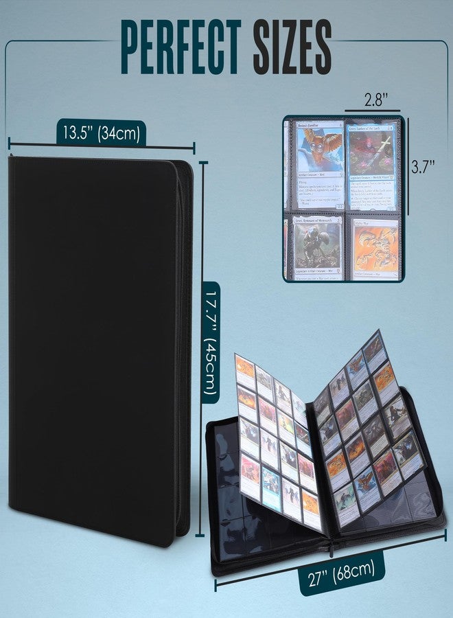 Houseables 1000 Card Binder, Ringless Card Binder, 16 Pocket, Side Loading, Collectible Trading Album, Collection Folder, Collector Book Holder, Sports, One Piece, MTG, Yugioh, Pokemon, with Zipper - Image 2
